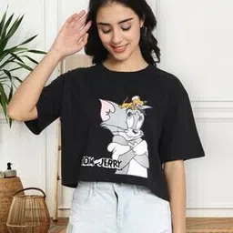 fabflee x ag Women Printed Regular Fit Crew-Neck T-Shirt-picture-15