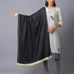 Women Voile Dupatta with Lace Border-31