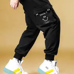 Typographic Print Cargo Joggers-picture-29
