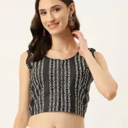 Printed Front Open Blouse-image-2