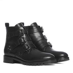 Handcrafted Multi-Buckle Leather Ankle-Length Boots-image-48