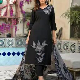 Women Embellished Straight Kurta with Pants & Dupatta-picture-29