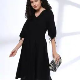 fig Women V-Neck A-Line Dress-picture-3