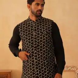 Men Sleeveless Mandarin Collar Nehru Jacket-image-81