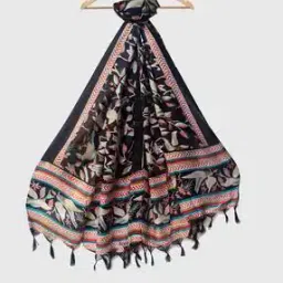 Women Floral Print Dupatta with Tassels-image-41