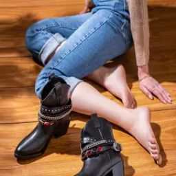 Embellished Pointed-Toe Ankle-Length Slip-On Boots-3