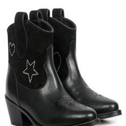 Embroidered Pointed-Toe Ankle-Length Slip-On Boots-image-31