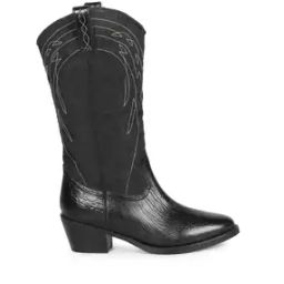 Embroidered Round-Toe Mid-Calf Length Slip-On Boots-image-26