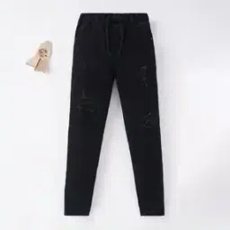 Boys Sustainable Distressed Jeans with Drawstring Waist-image-60