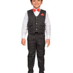 Checked Suit Set with Welt Pockets-image-33