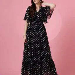 Polka-Dot Fit & Flare Dress-14