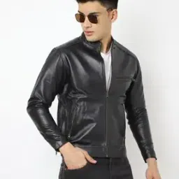 Genuine Leather Zip-Front Biker Jacket-picture-23
