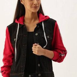 Hooded Jacket with Contrast Sleeves-10