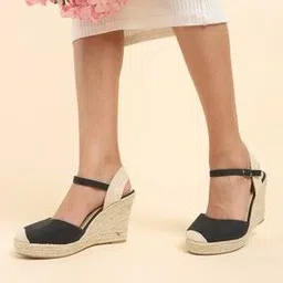 Women Basket-Weave Wedges with Buckle Closure-image-29