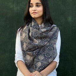 Women Block Print Scarf-36