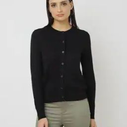 Pure Merino Wool Crew-Neck Cardigan-image-3