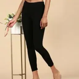 Pack of 2 Women Ankle-Length Leggings with Elasticated Waist-image-45