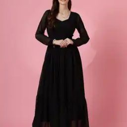 Women Fit & Flare Dress with Full-Length Sleeves-image-41