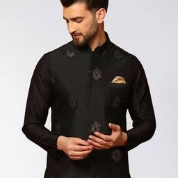 Floral Embroidered Nehru Jacket-25