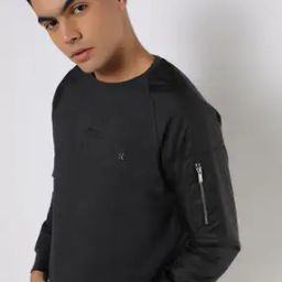 Crew-Neck Sweatshirt with Raglan Sleeves-image-89