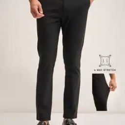 Men Slim Fit Trousers with Slip Pockets-image-98