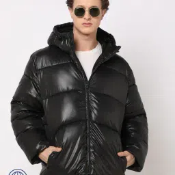 gap Men Zip-Front Regular Fit Hooded Puffer Jacket image 1