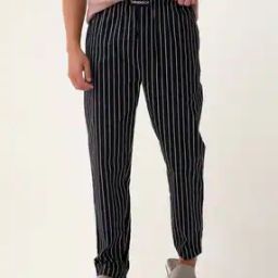 Striped Stretch Cotton Tapered Woven Pyjamas-image-79