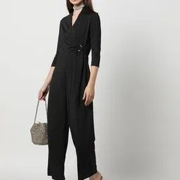 Surplice-Neck Wrap Jumpsuit with Metal Accent-picture-33