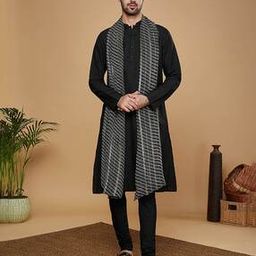 Men Geometric Print Georgette Stole-7