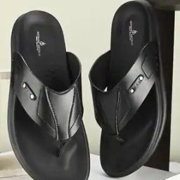 Men Flip Flops with Faux Leather Upper-image-0