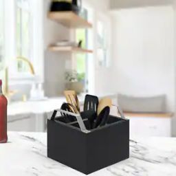 Wooden Cutlery Holder with Metal Handle-image-90