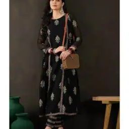 Women Floral Print Straight Kurta Set-image-5