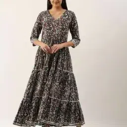 Floral Print Flared Kurta-picture-51