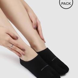 Pack of 3 Women Logo Print No-Show Socks-image-6