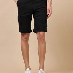 Men Flat-Front Regular Fit Cargo Shorts-image-98
