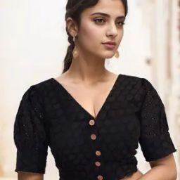 Women Schiffli Embroidered Front-Open Blouse-image-81
