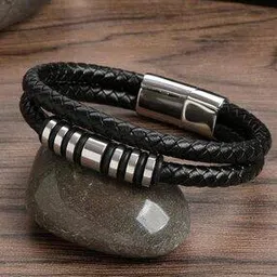 Leather Bracelet with Metal Accent-51