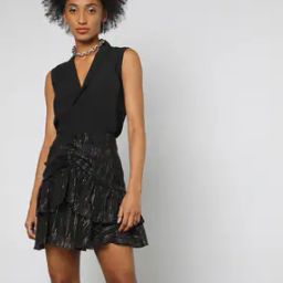 Women Embellished Black Tiered Skirt-picture-35