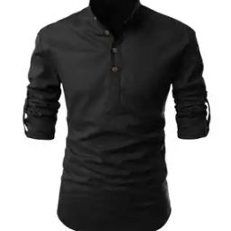 Men Regular Fit Short Kurta with Roll-Up Sleeves-36