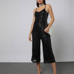 Women Sequin Embellished V-Neck Strappy Jumpsuit-69