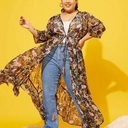 Women Floral Print Regular Fit Front-Open Shrug-picture-28