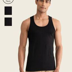 Pack of 3 Round-Neck Cotton Vests-image-80