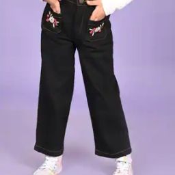 Girls Embroidered Straight Fit Jeans-image-41