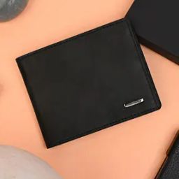 Men Bi-Fold Wallet with Metal Logo-image-27