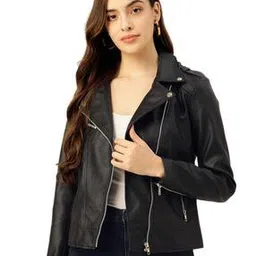 Zip-Front Biker Jacket-image-0