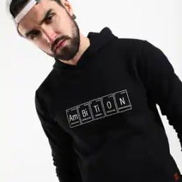 Typographic Print Hoodie with Kangaroo Pockets-picture-1