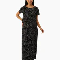 Printed Round-Neck Nightie-image-75