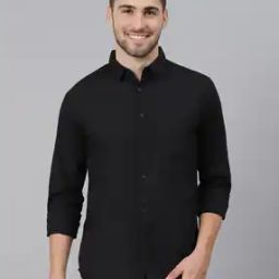 Slim Fit Shirt with Spread Collar-picture-11