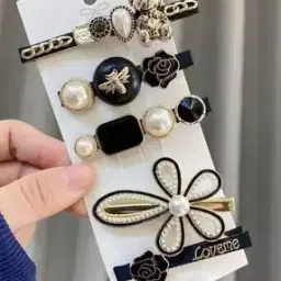Set of 5 Pearl-Studded Hairclips-picture-14