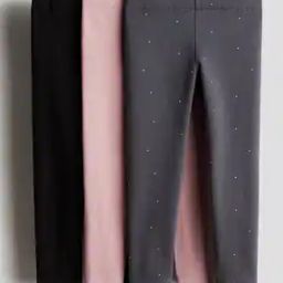 Girls Pack of 3 Heavy Jersey Leggings-image-84